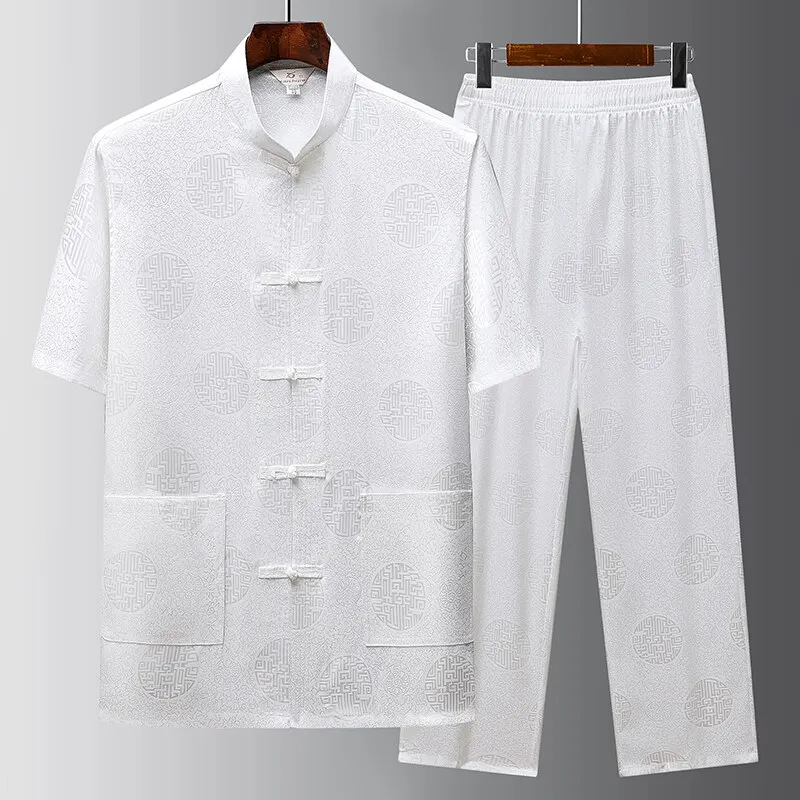 Chinese style Shirts + Pants summer silk Cotton linen Sportswear Men's Casual Sets spring Male Fashion trousers and t-shirts
Chinese style Shirts + Pants summer silk Cotton linen Sportswear Men's Casual Sets spring Male Fashion trousers and t-shirts