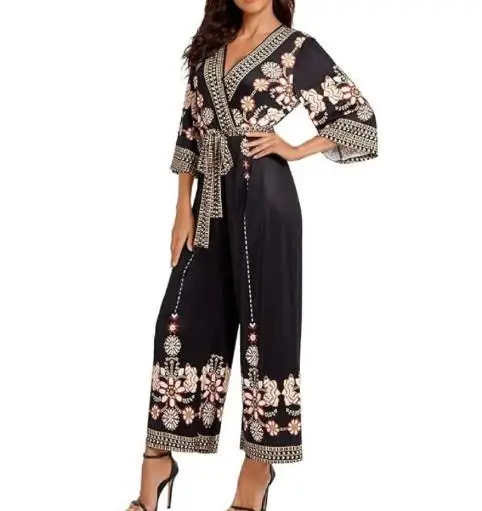 Women's Jumpsuit Fashion Summer 2025 Bohemian Floral High Waistband Jumpsuit Retro Printed Personalized Casual Jumpsuit
Women's Jumpsuit Fashion Summer 2025 Bohemian Floral High Waistband Jumpsuit Retro Printed Personalized Casual Jumpsuit