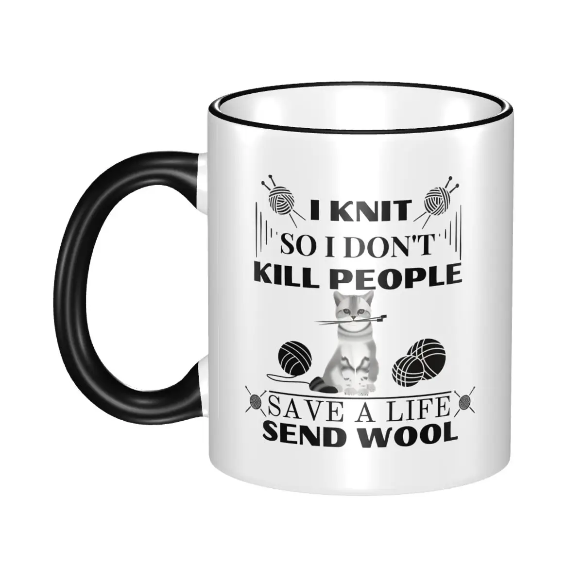 I KNIT So I Don't Kill People Cat Knitting Accessories Coffee Mug Novelty Funny Cat Meme Cup Gift
I KNIT So I Don't Kill People Cat Knitting Accessories Coffee Mug Novelty Funny Cat Meme Cup Gift