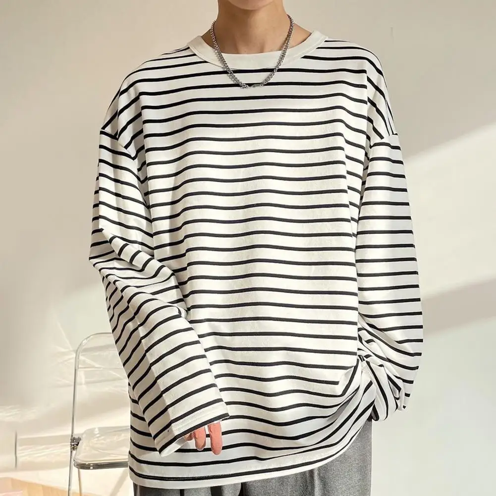 Men Striped Long Sleeve T-shirt Stylish Striped Men's Long Sleeve T-shirt for Spring Autumn Comfortable for Students for Men
Men Striped Long Sleeve T-shirt Stylish Striped Men's Long Sleeve T-shirt for Spring Autumn Comfortable for Students for Men