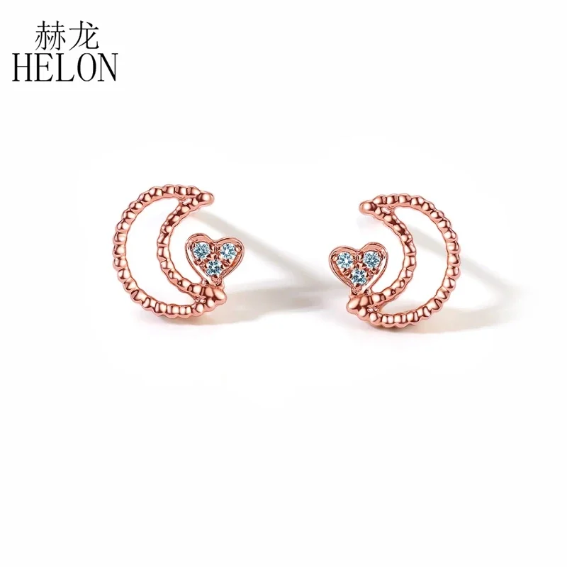 HELON Solid 18k Rose Gold SI/H Natural Diamonds Stud Earrings Women Moon Earrings Anniversary Party Fine Jewelry Gift
HELON Solid 18k Rose Gold SI/H Natural Diamonds Stud Earrings Women Moon Earrings Anniversary Party Fine Jewelry Gift
