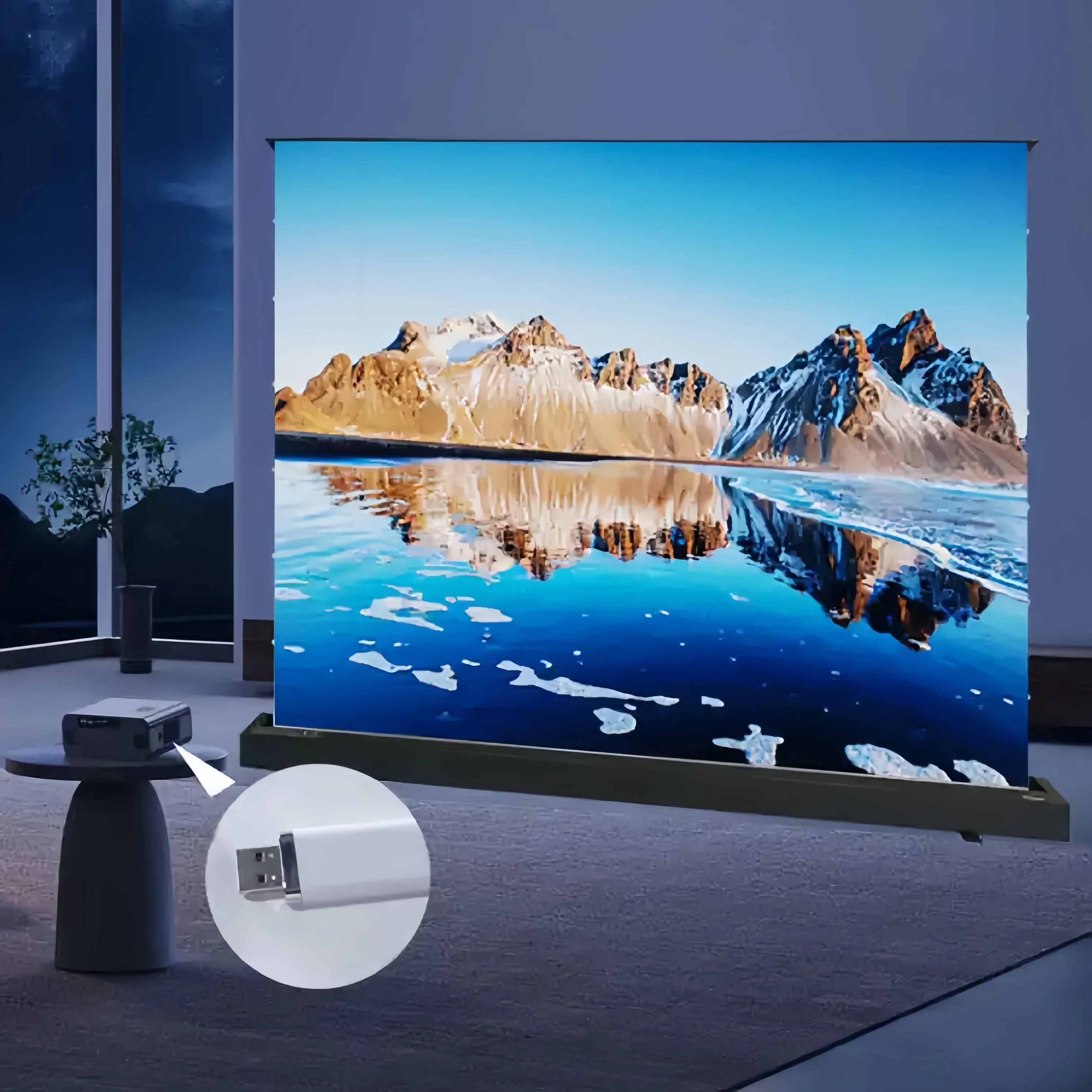 Motorized Floor Rising Screen, Anti-Light Perforated Material for Superior Sound, Easy Remote Control, Perfect for 4K Projection
Motorized Floor Rising Screen, Anti-Light Perforated Material for Superior Sound, Easy Remote Control, Perfect for 4K Projection