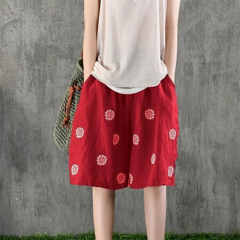 Модные широкие шорты на шнуровке, женские летние новые хлопковые льняные брюки средней длины с винтажным принтом, женские свободные повседневные универсальные брюки
Модные широкие шорты на шнуровке, женские летние новые хлопковые льняные брюки средней длины с винтажным принтом, женские свободные повседневные универсальные брюки