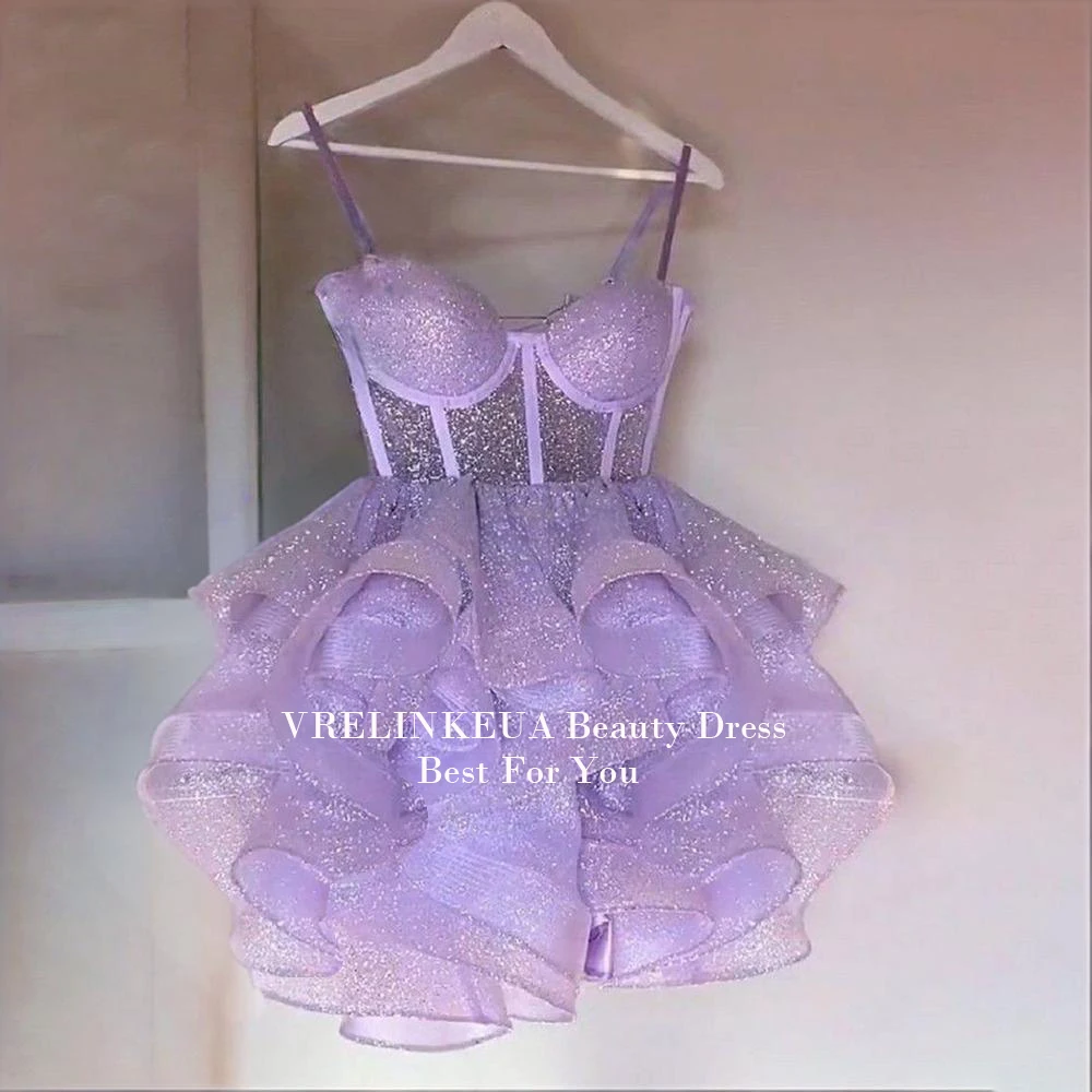 Lavender Glitter Tulle Homecoming Dresses For Teens Short Prom Dresses MIni Graduation Dress Gala Cocktail Party Gown Customized
Lavender Glitter Tulle Homecoming Dresses For Teens Short Prom Dresses MIni Graduation Dress Gala Cocktail Party Gown Customized