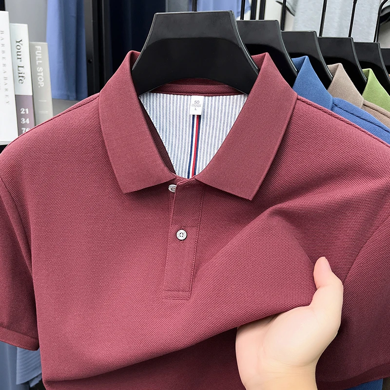 Luxury 100% pure cotton polo shirt short sleeve men's summer new simple solid color fashion business casual breathable T-shirt
Luxury 100% pure cotton polo shirt short sleeve men's summer new simple solid color fashion business casual breathable T-shirt