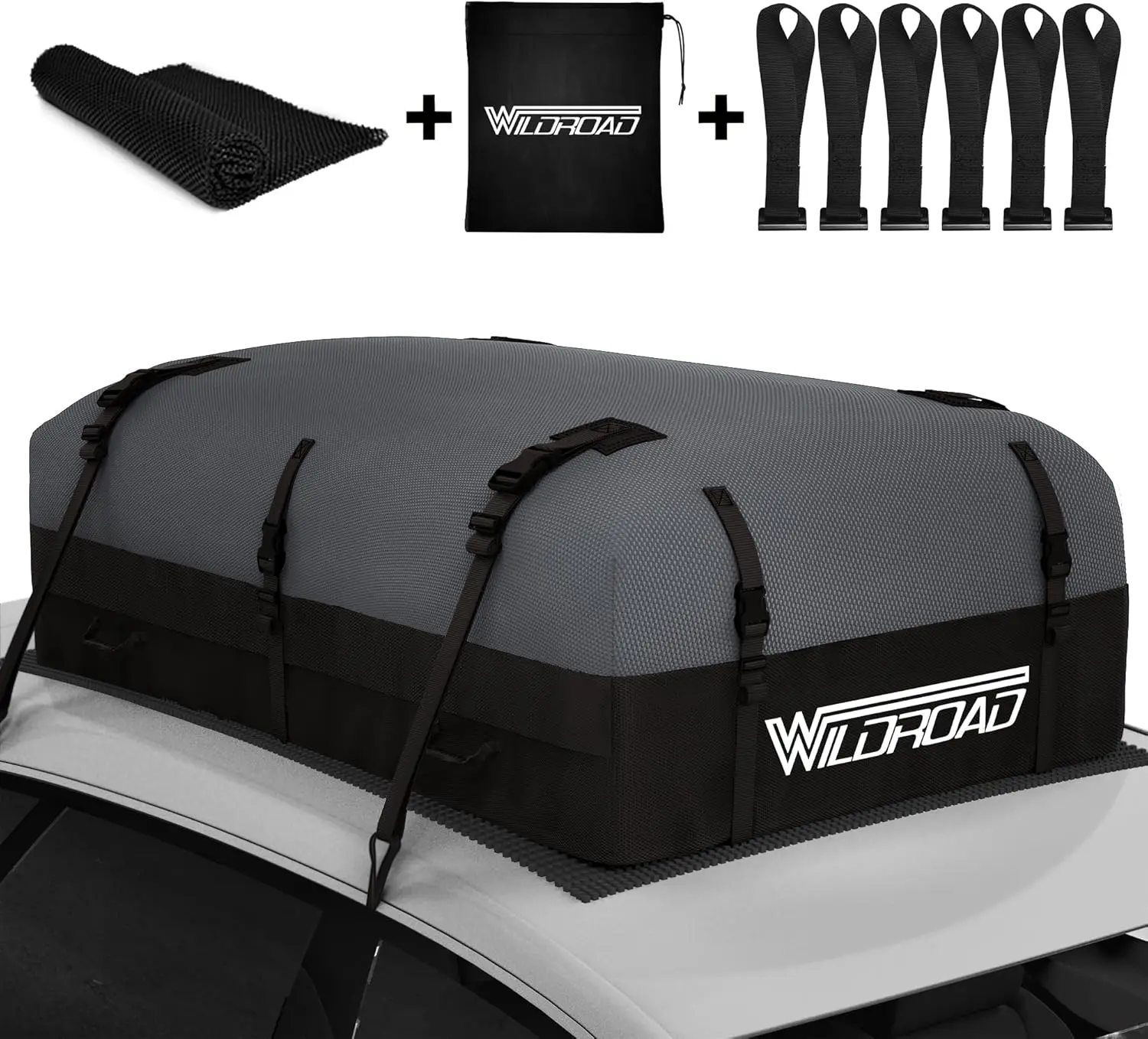 21 Cubic Feet Waterproof Car Roof Bag with Anti-Slip Mat & 6 Hooks, Ultra Durable 600D Fabric for Vehicles With/Without Racks
21 Cubic Feet Waterproof Car Roof Bag with Anti-Slip Mat & 6 Hooks, Ultra Durable 600D Fabric for Vehicles With/Without Racks