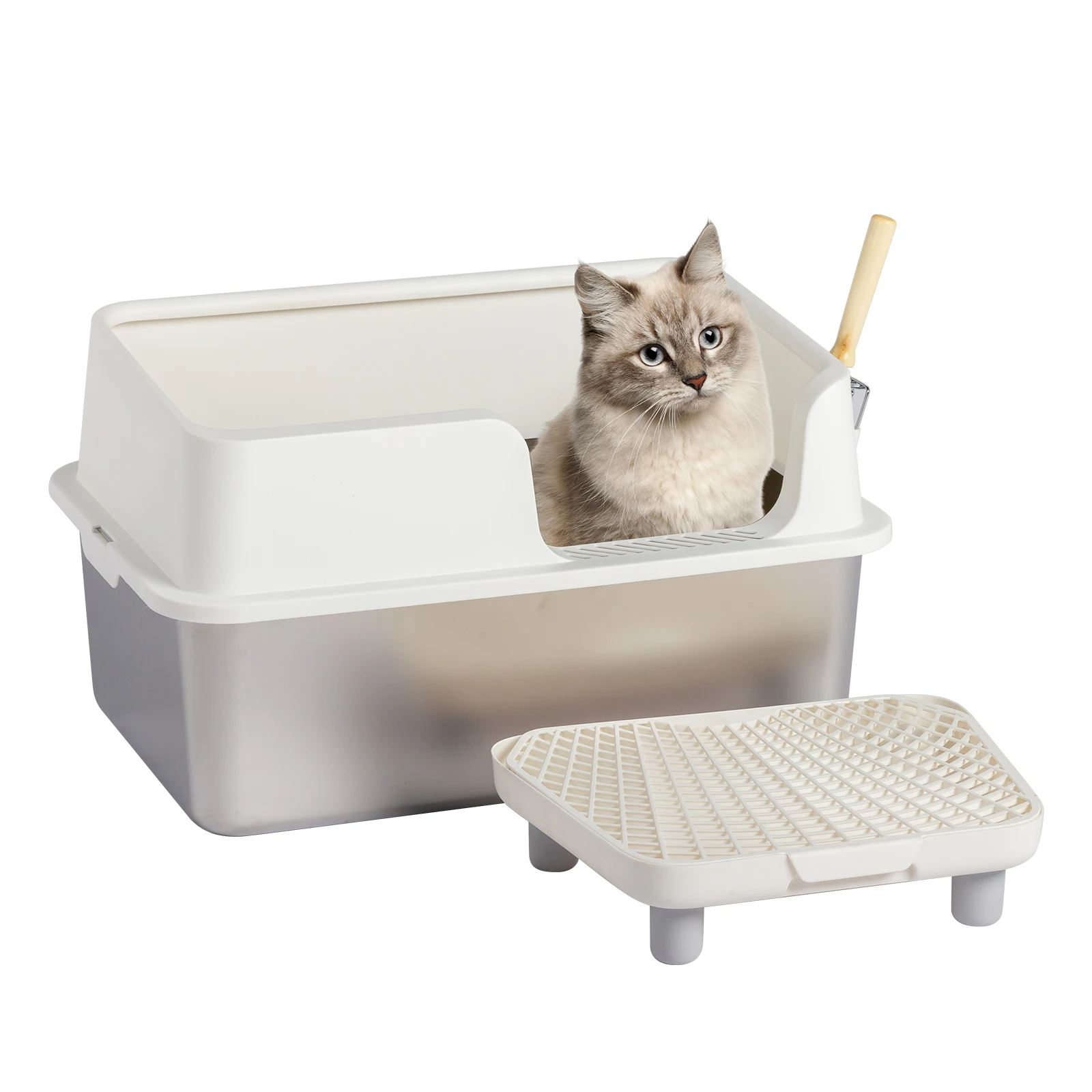 Stainless Steel Cat Litter Box with Lid, Extra Large Litter Pan with High Sides for Big Cats, Kitty Litter Box with Pedal Filter
Stainless Steel Cat Litter Box with Lid, Extra Large Litter Pan with High Sides for Big Cats, Kitty Litter Box with Pedal Filter