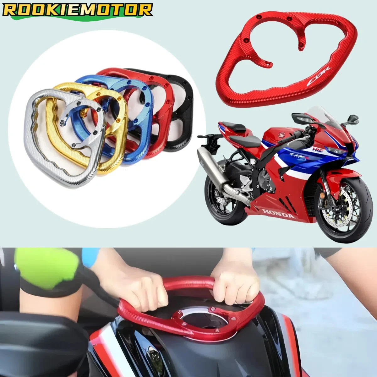 Universal CNC Motorcycle Passenger Fuel Tank Handle Grips for Honda CB400R/CB650R/CBR1000RR
Universal CNC Motorcycle Passenger Fuel Tank Handle Grips for Honda CB400R/CB650R/CBR1000RR