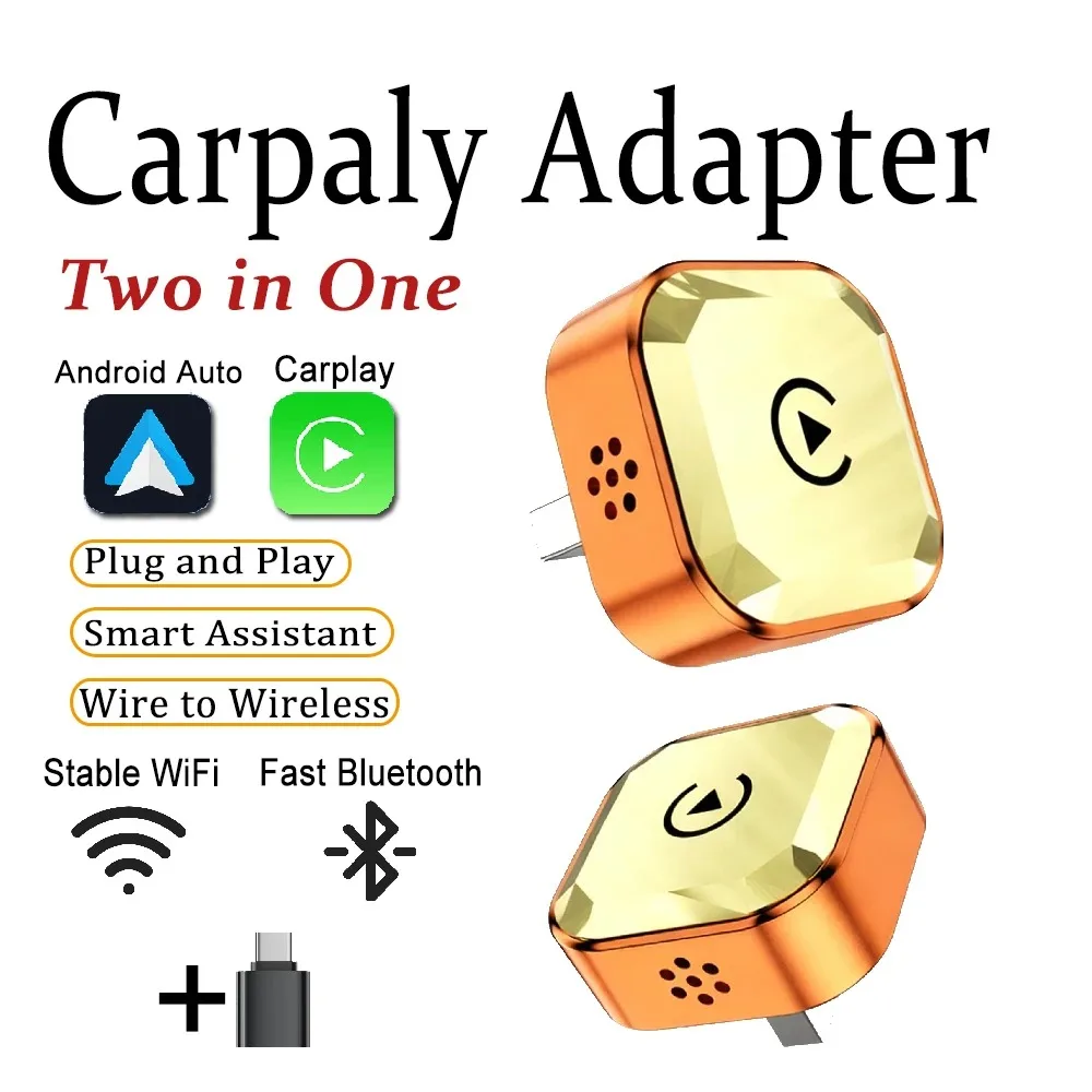 4 in 1 Wireless CarPlay Android Auto Adapter with AirPlay Mirror Link Diamond Design USB Plug & Play
4 in 1 Wireless CarPlay Android Auto Adapter with AirPlay Mirror Link Diamond Design USB Plug & Play