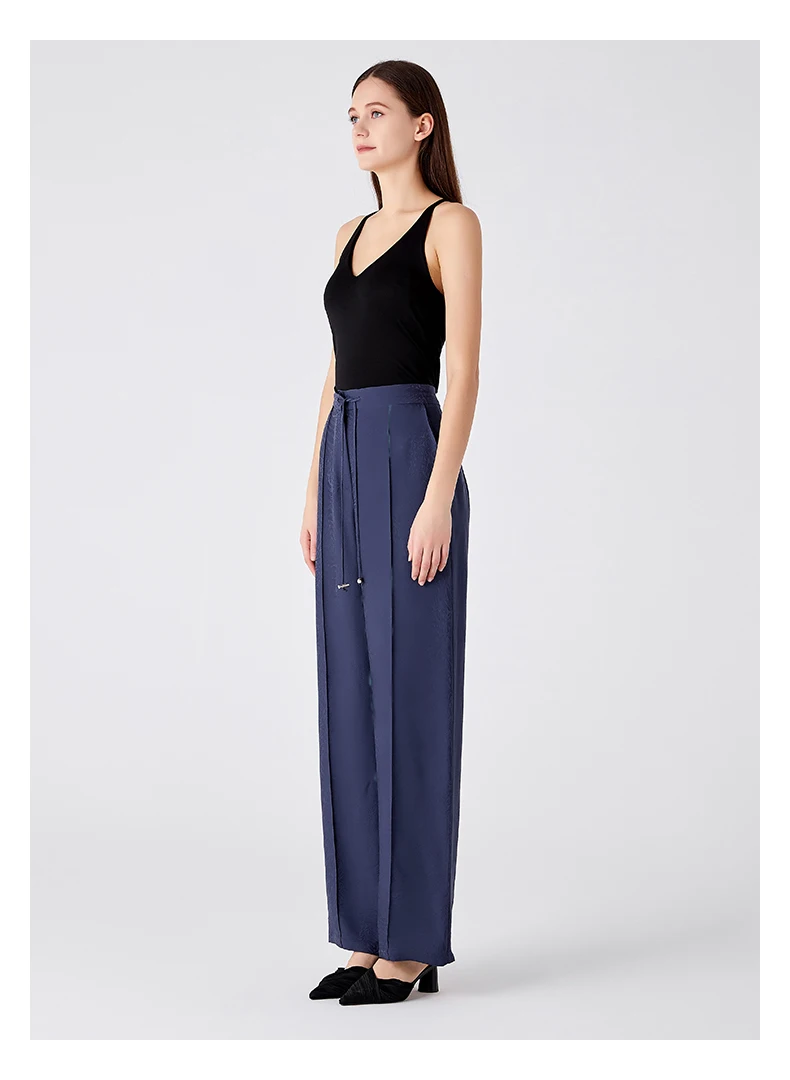 Silk Jacquard Navy Natural Waist Pocket Loose Elastic Trousers Rope Versatile Office Laides Silk Straight Pants Women KE922
Silk Jacquard Navy Natural Waist Pocket Loose Elastic Trousers Rope Versatile Office Laides Silk Straight Pants Women KE922