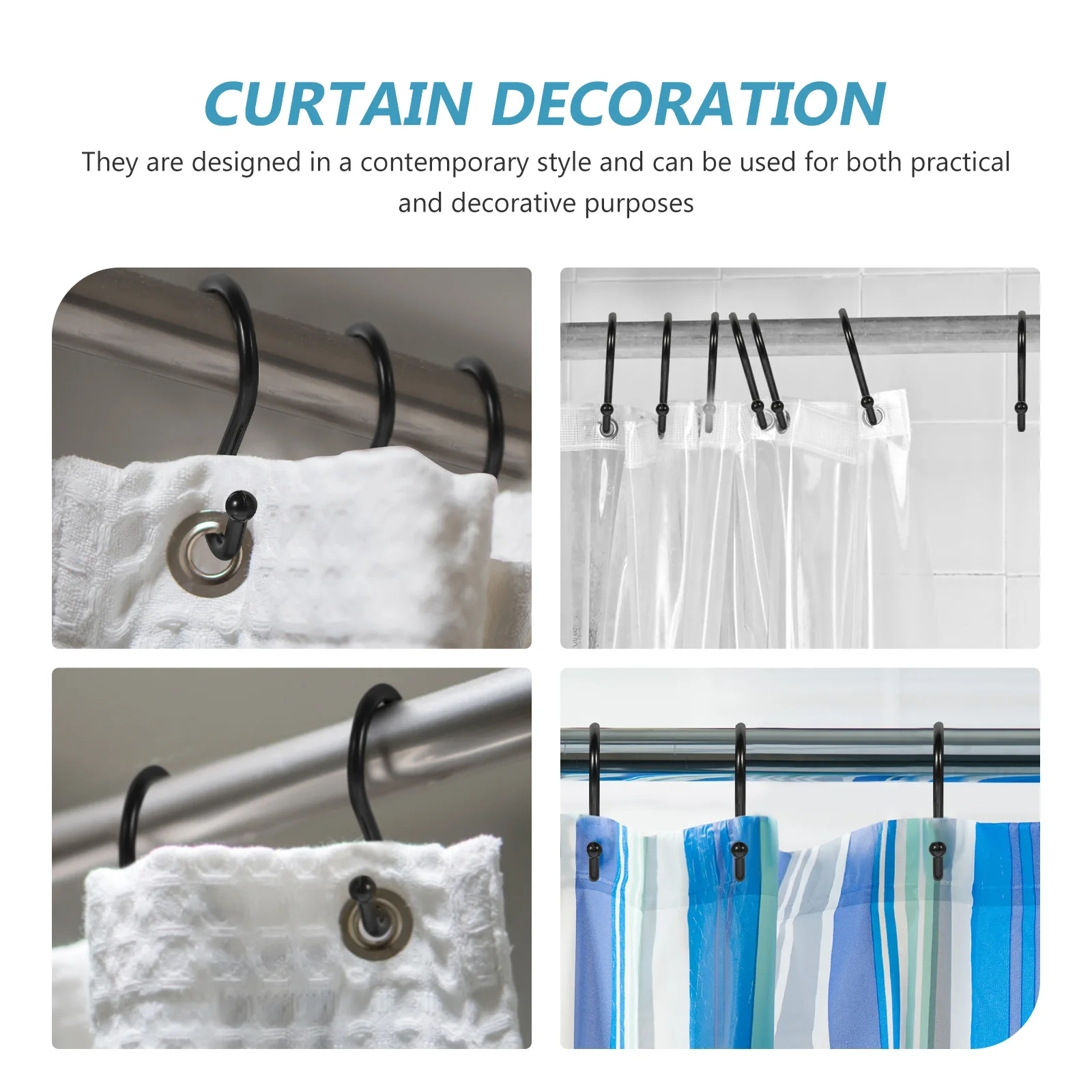 12 Pcs Zinc Alloy Curtain Hooks Metal Rings for Shower Bathroom Load Bearing Easy Install Long Lasting
12 Pcs Zinc Alloy Curtain Hooks Metal Rings for Shower Bathroom Load Bearing Easy Install Long Lasting
