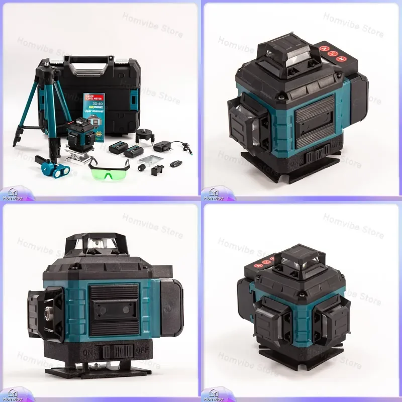360 Degree Self Leveling Laser Level 16 Line Green Laser with 25m Range Battery Powered 18650 Lithium for Construction Home
360 Degree Self Leveling Laser Level 16 Line Green Laser with 25m Range Battery Powered 18650 Lithium for Construction Home