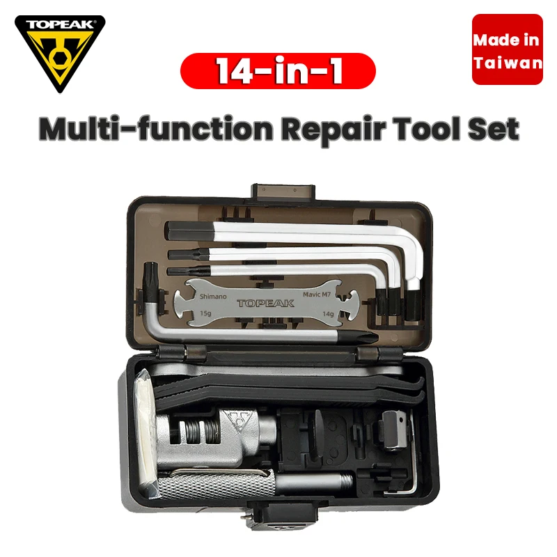 Topeak Bicycle Tool Set Box Mini Portable Multi-tool MTB Road Bike Repair Tool Kit 14 In 1 Survival Gear Box Wrench Socket Set
Topeak Bicycle Tool Set Box Mini Portable Multi-tool MTB Road Bike Repair Tool Kit 14 In 1 Survival Gear Box Wrench Socket Set