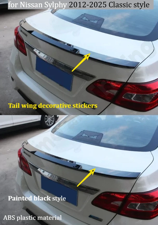 for Nissan Sylphy 2012-2025 Classic style tail wing decorative stickers/tailgate decorative strips/exterior decorative products
for Nissan Sylphy 2012-2025 Classic style tail wing decorative stickers/tailgate decorative strips/exterior decorative products