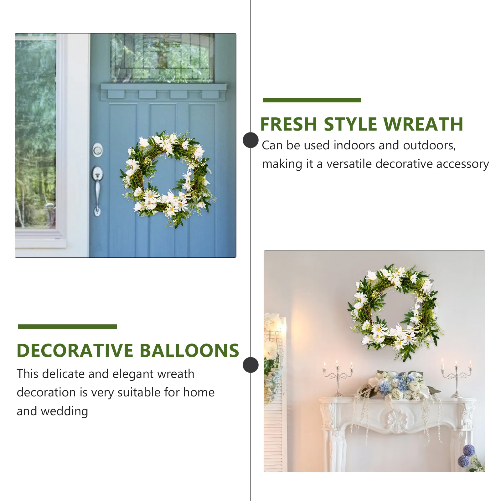 1pc Wedding Fresh Style Wreath Door Hanging Garland Home Wreath Wall Decoration Delicate Garland Artificial Wreaths 
1pc Wedding Fresh Style Wreath Door Hanging Garland Home Wreath Wall Decoration Delicate Garland Artificial Wreaths