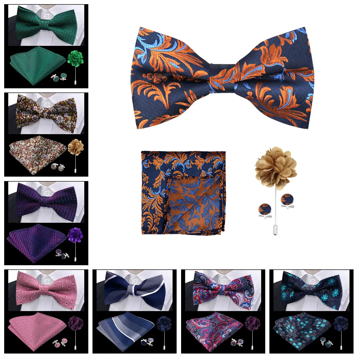 Elegant Men Business Bow Tie Set 4 Pcs Handkerchief Brooch Cufflinks Gift Paisley Wedding Banquet Formal Party Accessories
Elegant Men Business Bow Tie Set 4 Pcs Handkerchief Brooch Cufflinks Gift Paisley Wedding Banquet Formal Party Accessories