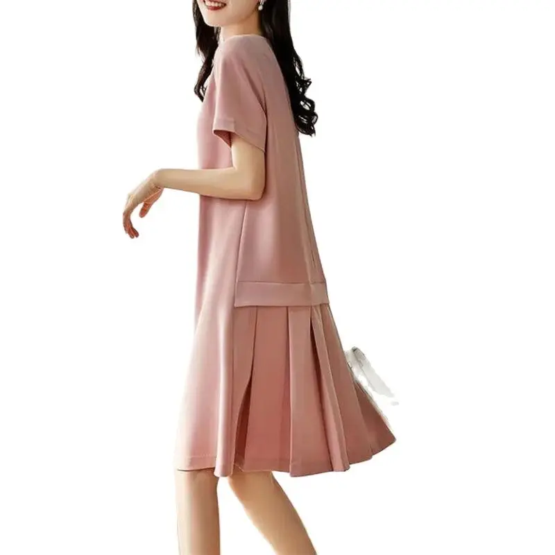 2023 New Women's Dress Vestidos Round Neck Short Sleeve Fashion Summer Dress Loose Casual Women's Clothing Korean Style Female
2023 New Women's Dress Vestidos Round Neck Short Sleeve Fashion Summer Dress Loose Casual Women's Clothing Korean Style Female