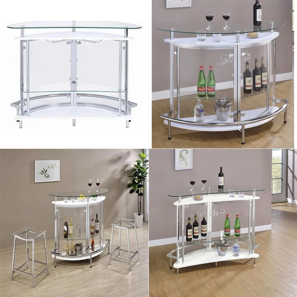 Metal Home Bar Unit, 41 H x 50.75 W x 20 D, Contemporary Design with Clear Acrylic Front, White Finish, Durable Construction, S
Metal Home Bar Unit, 41 H x 50.75 W x 20 D, Contemporary Design with Clear Acrylic Front, White Finish, Durable Construction, S