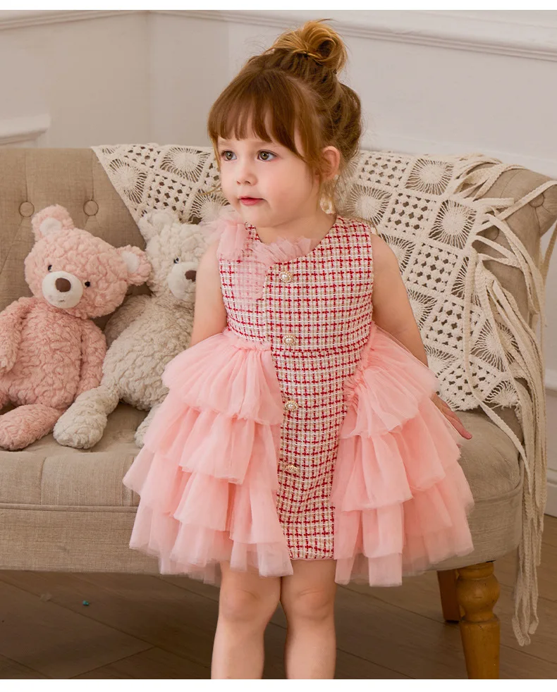 New Child Girls Plaids Mesh Vest Pink Dress, Princess Kids Cute Party Birthday Dress 0-5 T
New Child Girls Plaids Mesh Vest Pink Dress, Princess Kids Cute Party Birthday Dress 0-5 T