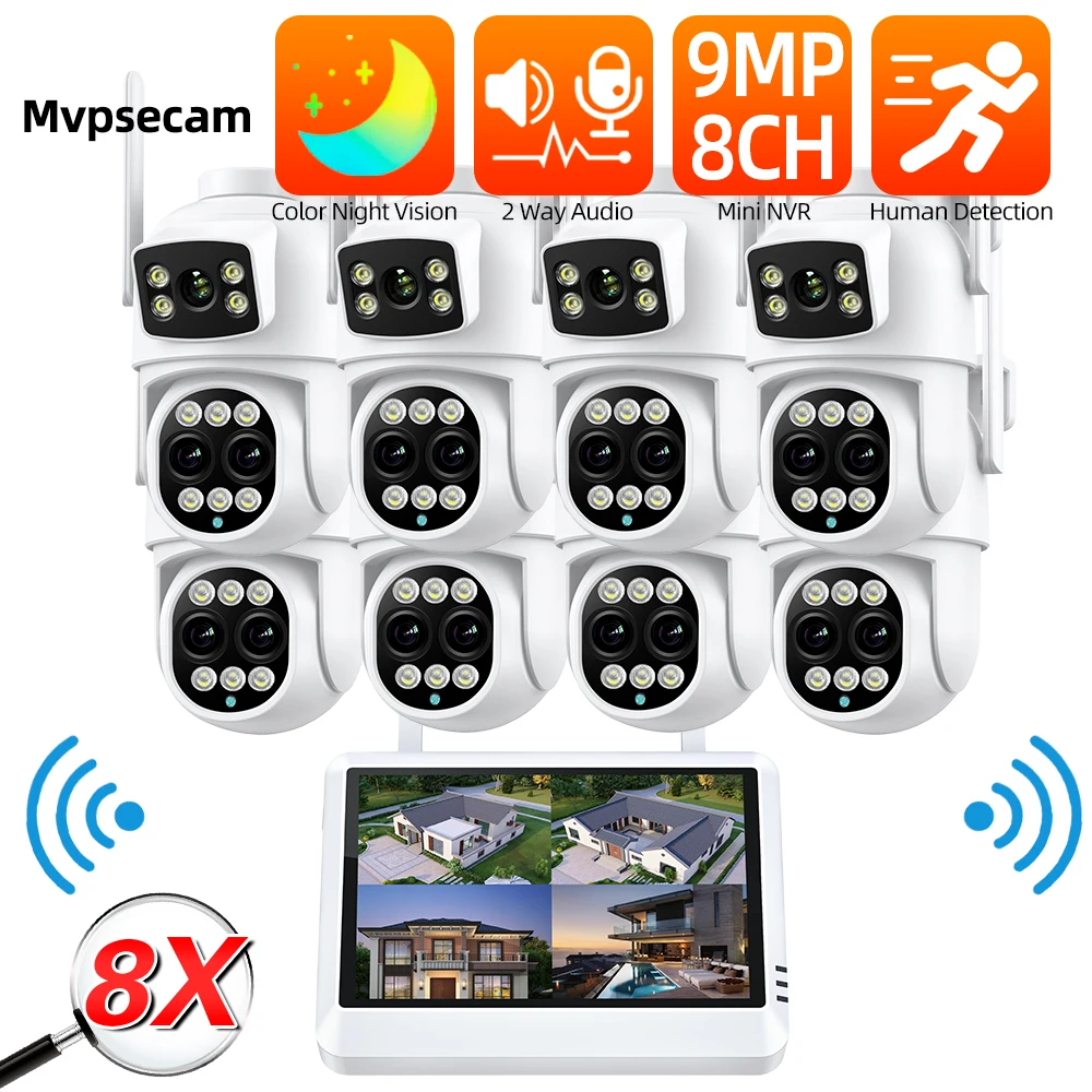 9MP Wifi CCTV Camera Security System Kit 8X Zoom 8CH 5MP WiFi Monitor NVR Kit Human Detection Wireless CCTV Surveillance System
9MP Wifi CCTV Camera Security System Kit 8X Zoom 8CH 5MP WiFi Monitor NVR Kit Human Detection Wireless CCTV Surveillance System
