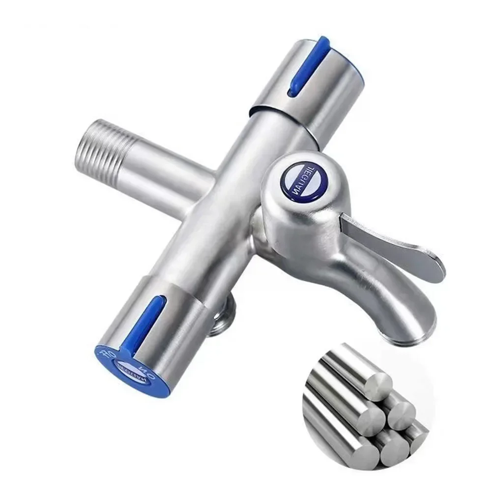 Stainless Steel Three Way Tap Sink Faucet Washing Machine 2 Way Angle Valve 12x6x9cm For Washing Machine Sprayer
Stainless Steel Three Way Tap Sink Faucet Washing Machine 2 Way Angle Valve 12x6x9cm For Washing Machine Sprayer
