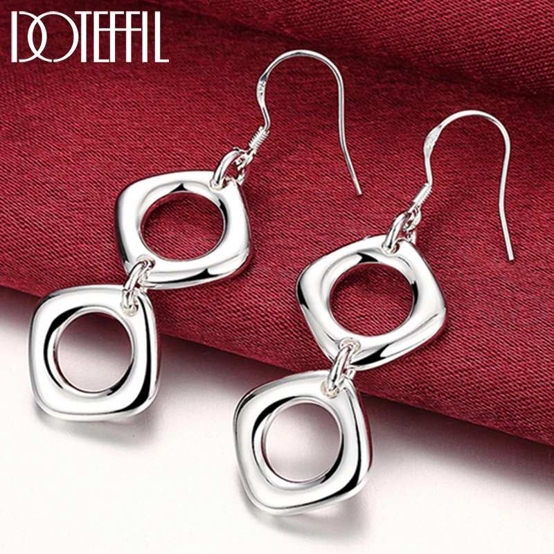 DOTEFFIL 925 Sterling Silver Square/Circle Drop Earrings For Woman Wedding Engagement Party Fashion Charm Jewelry
DOTEFFIL 925 Sterling Silver Square/Circle Drop Earrings For Woman Wedding Engagement Party Fashion Charm Jewelry