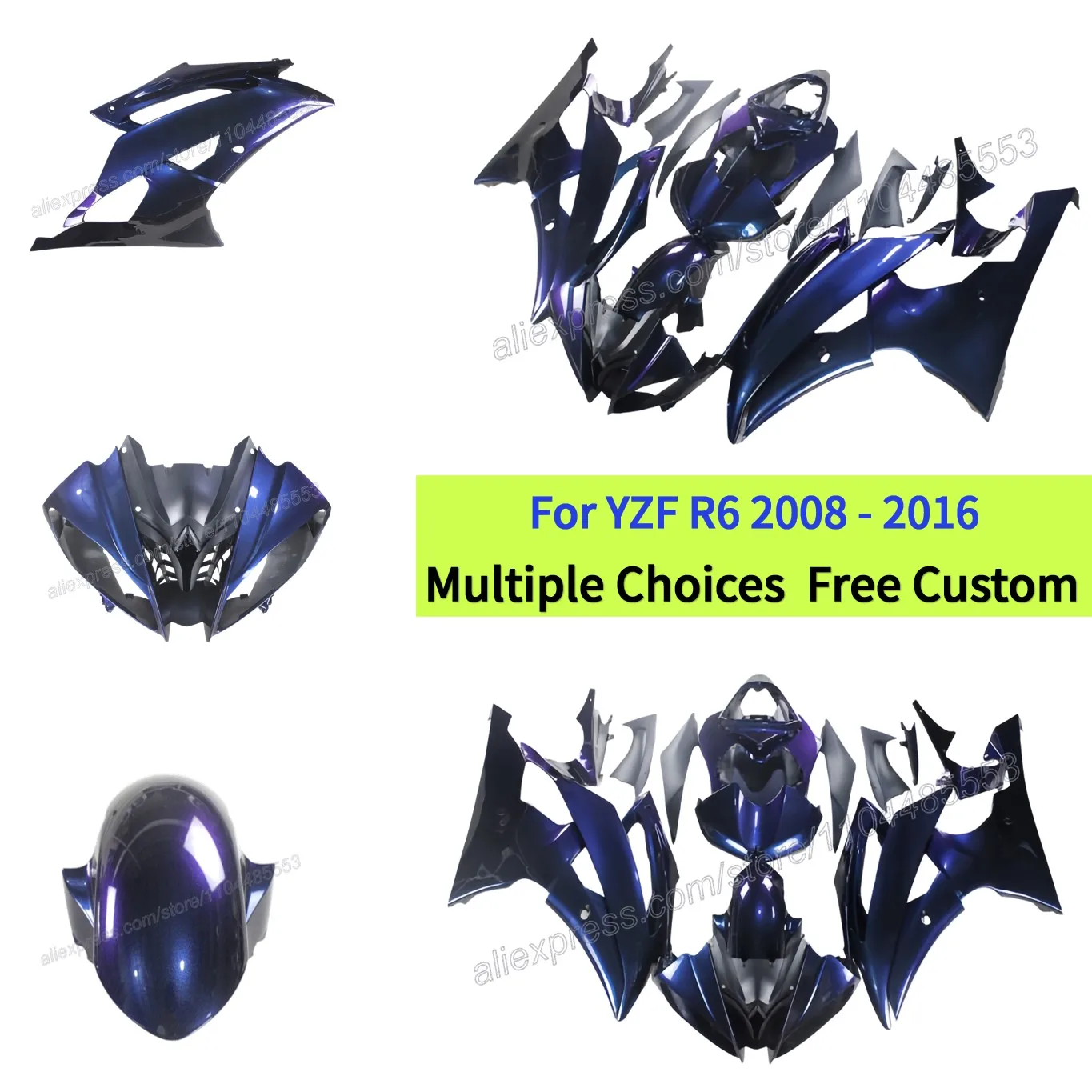 YZF-R6 2008-2016 Motorcycle Fairing For Yamaha YZF R6 08-16 R6 Chameleon Purple Blue Bodywork Kit
YZF-R6 2008-2016 Motorcycle Fairing For Yamaha YZF R6 08-16 R6 Chameleon Purple Blue Bodywork Kit