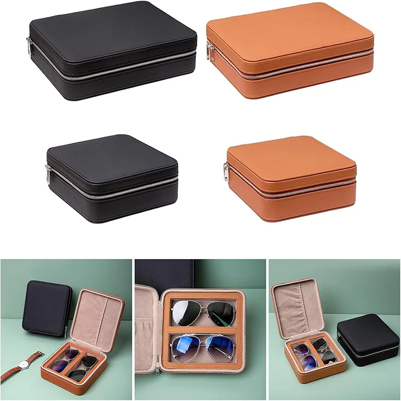 Portable PU Leather Glasses Storage Box with Waterproof Multi-Compartment Fashionable Anti-Pressure Sunglasses Organizer
Portable PU Leather Glasses Storage Box with Waterproof Multi-Compartment Fashionable Anti-Pressure Sunglasses Organizer