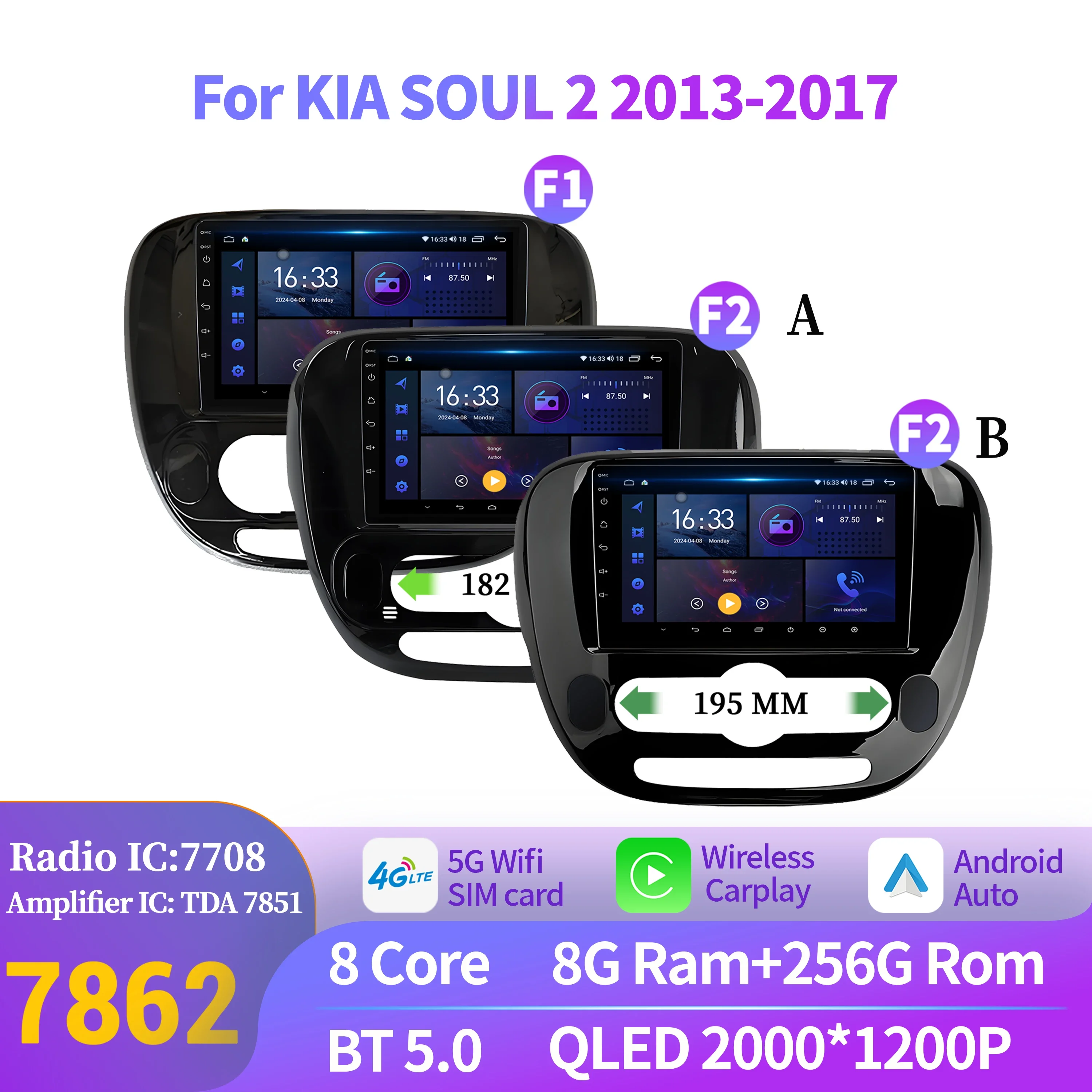 For KIA SOUL 2 2013-2017 Android 14 Car Radio Multimedia Navigation Wireless BT Carplay Bluetooth 7862S 8G 256G 2K QLED Screen
For KIA SOUL 2 2013-2017 Android 14 Car Radio Multimedia Navigation Wireless BT Carplay Bluetooth 7862S 8G 256G 2K QLED Screen