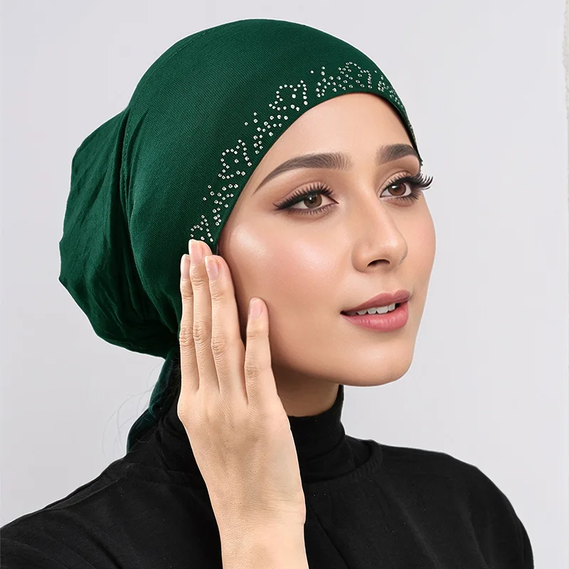 New Underscarf Women Tie Back Caps Rhinestone Muslim Jersey Inner Hijabs Turban Beanies Bonnet Ninja Hat Undercap Turbante Mujer
New Underscarf Women Tie Back Caps Rhinestone Muslim Jersey Inner Hijabs Turban Beanies Bonnet Ninja Hat Undercap Turbante Mujer