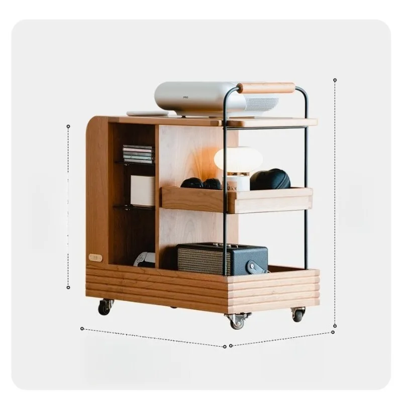 trolley side table, solid wood living room coffee table sofa, mobile cherry wood rack
trolley side table, solid wood living room coffee table sofa, mobile cherry wood rack
