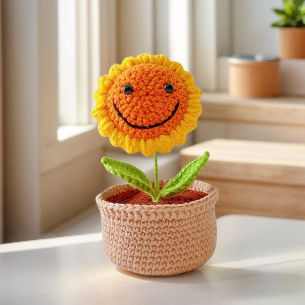 DIY Flower Potted Crochet Kit Cute Plants Hand-Knitted Tool (Happy Sunflower)
DIY Flower Potted Crochet Kit Cute Plants Hand-Knitted Tool (Happy Sunflower)