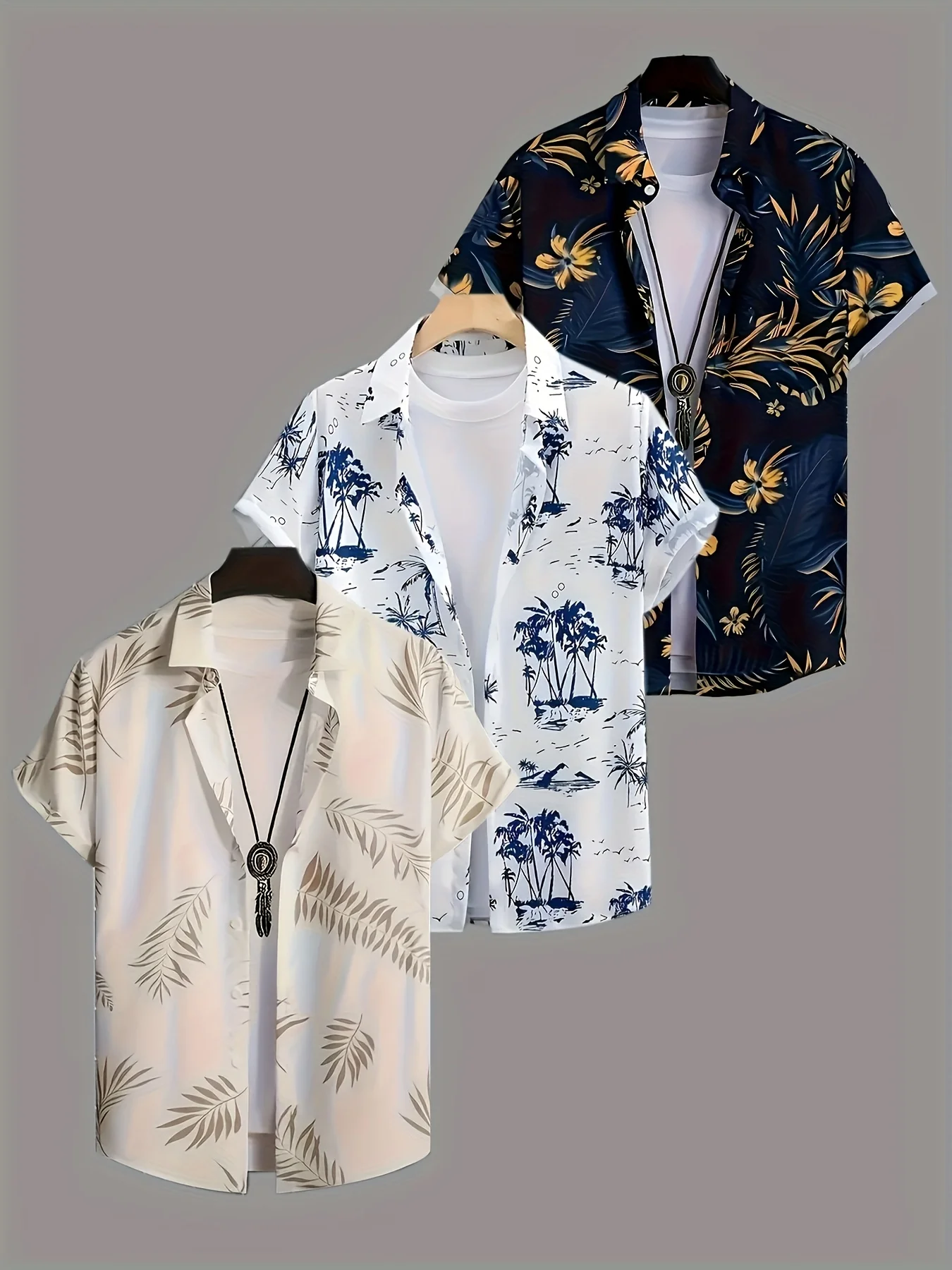 3-Pack Men's Floral Plant Print Short Sleeve Shirts Casual Comfortable Summer Wear Ideal Gift Item
3-Pack Men's Floral Plant Print Short Sleeve Shirts Casual Comfortable Summer Wear Ideal Gift Item