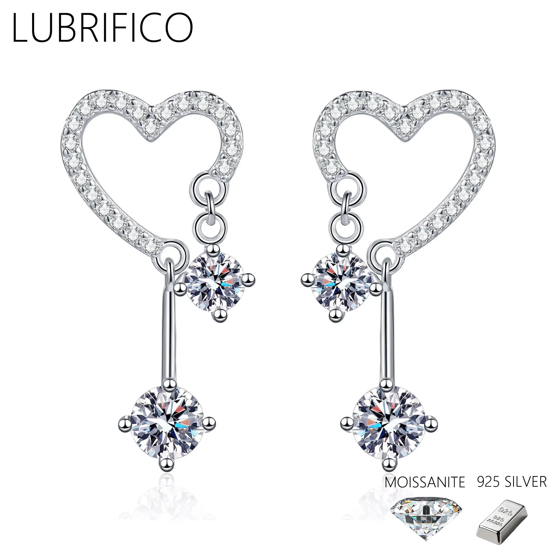 1.60 Ct Moissanite Heart Drop Earrings 925 Sterling Silver Lab Diamond Tassel Dangle Earring For Women Fine Jewelry Wedding
1.60 Ct Moissanite Heart Drop Earrings 925 Sterling Silver Lab Diamond Tassel Dangle Earring For Women Fine Jewelry Wedding