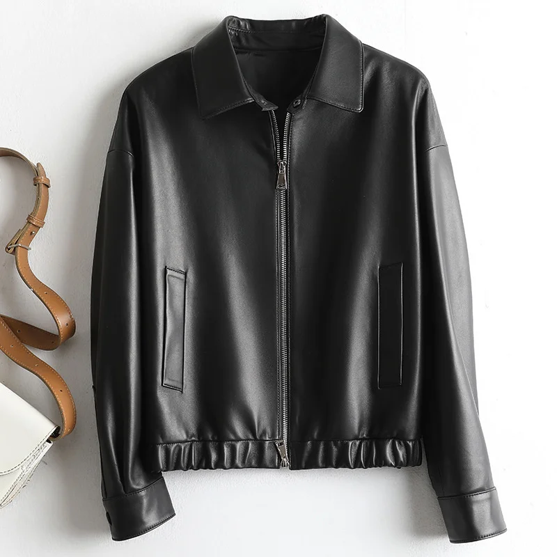 2024 New sheepskin leather jacket women's short baseball jacket leather jacket casual motorcycle leather jacket
2024 New sheepskin leather jacket women's short baseball jacket leather jacket casual motorcycle leather jacket