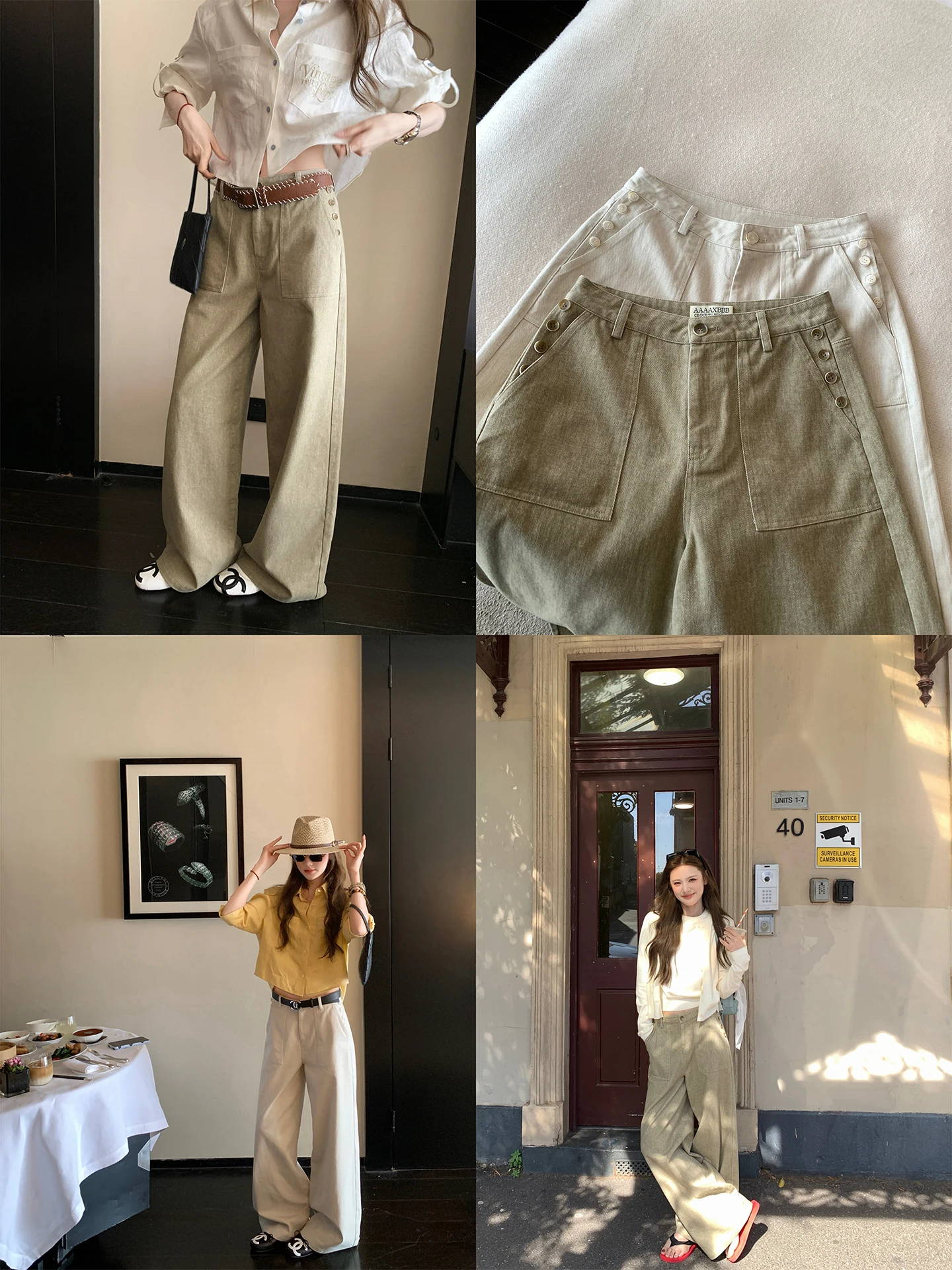 Aaaaxbbb Bordeaux Left Bank Full Length Cotton Denim Pants High Waist Straight Leg Loose Fit Casual Jeans Korean Style Commute
Aaaaxbbb Bordeaux Left Bank Full Length Cotton Denim Pants High Waist Straight Leg Loose Fit Casual Jeans Korean Style Commute