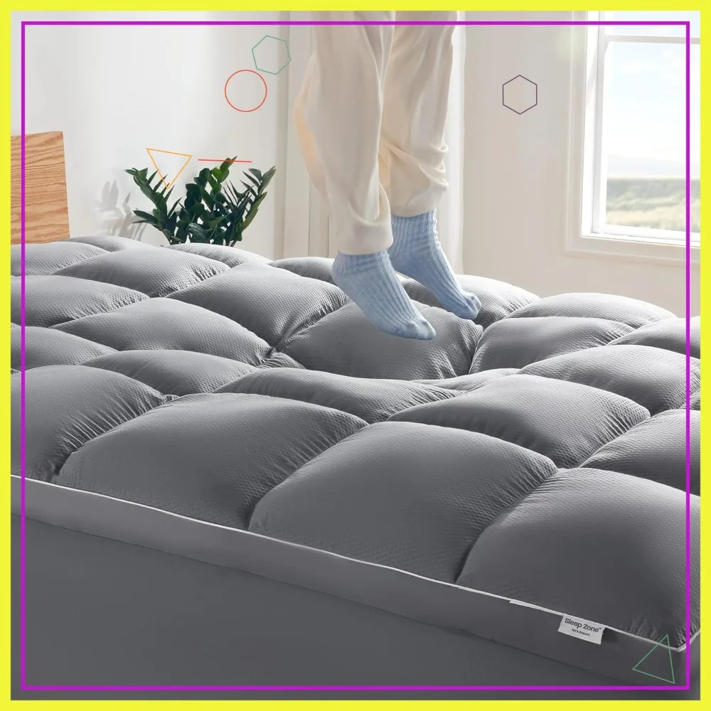 King Size Extra Thick Mattress Topper for Back Pain Relief, Plush Support Deep Pocket Cover Protector Hotel Quality Grey
King Size Extra Thick Mattress Topper for Back Pain Relief, Plush Support Deep Pocket Cover Protector Hotel Quality Grey