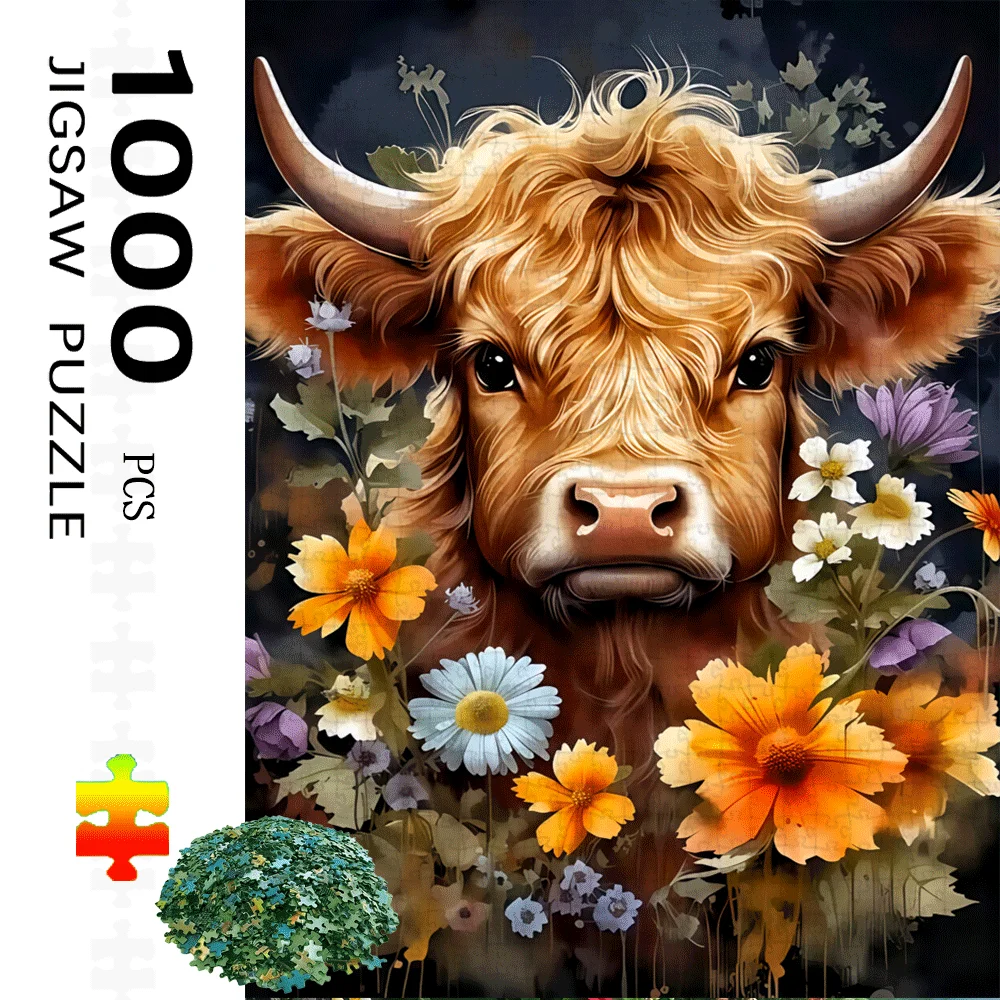 1000pcs Jigsaw Puzzle Featuring Highland Cows And Flowers for Adults - Bright Colors, Intricate Designs, Stimulating Brain Cha
1000pcs Jigsaw Puzzle Featuring Highland Cows And Flowers for Adults - Bright Colors, Intricate Designs, Stimulating Brain Cha