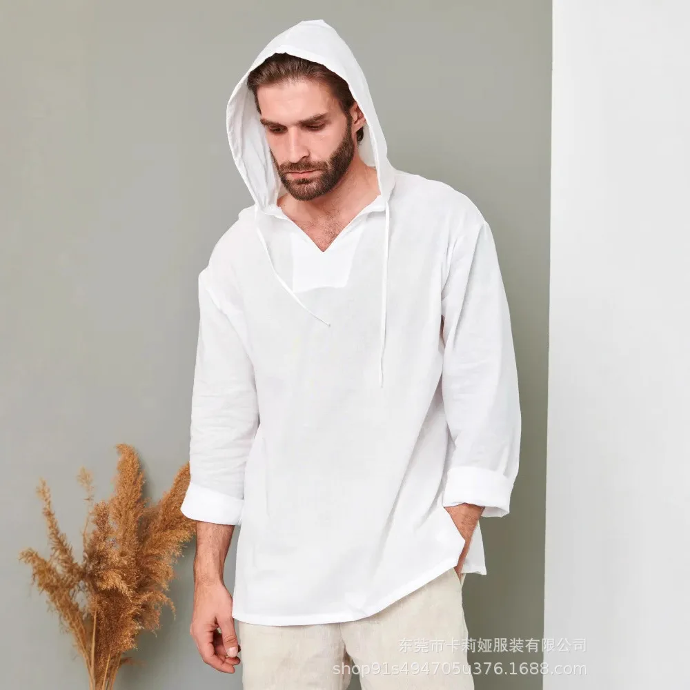 2026 Summer Men Linen Cotton Hooded Shirt Solid Color Long Sleeve Thin Chinese Style Outdoor Breathable Lightweight Casual Stree
2026 Summer Men Linen Cotton Hooded Shirt Solid Color Long Sleeve Thin Chinese Style Outdoor Breathable Lightweight Casual Stree