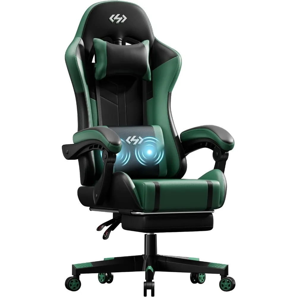 Gaming chair with 360° swivel, lumbar massage, PU leather cushion for home/office use
Gaming chair with 360° swivel, lumbar massage, PU leather cushion for home/office use