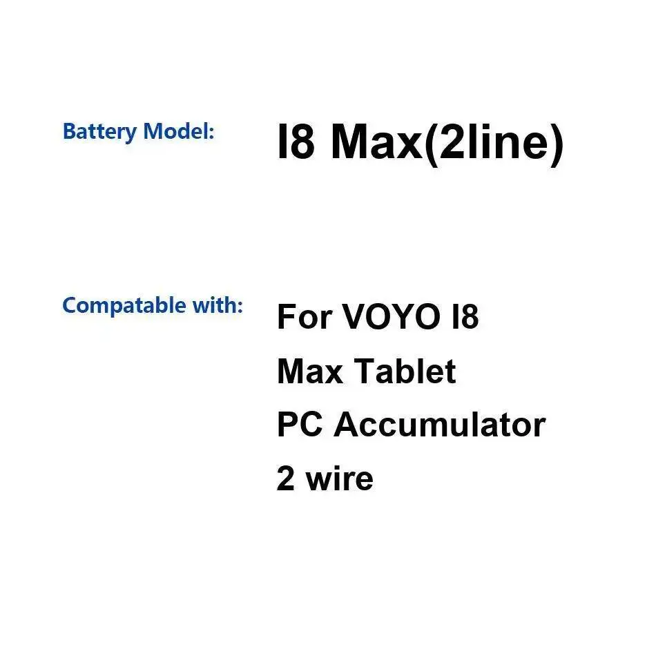Tablet Battery Premium Replacement 5000Mah Lightweight For Voyo I8 Max 2-Wire 2Line
Tablet Battery Premium Replacement 5000Mah Lightweight For Voyo I8 Max 2-Wire 2Line