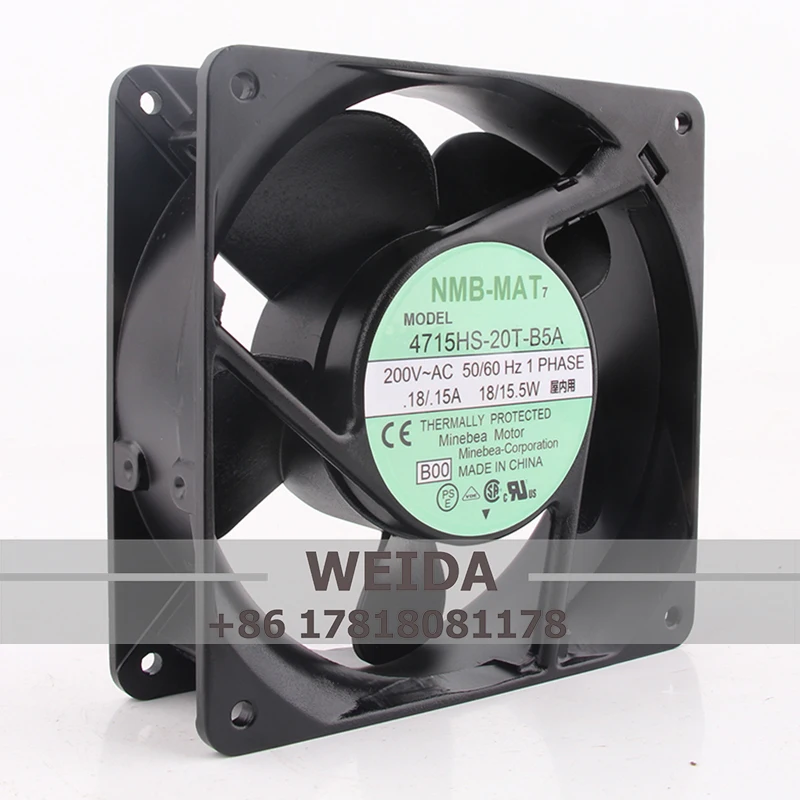 Case Fan AC200 18/15.5A 18/15.5W 50/60Hz 12CM 12038 High Air Volume Fanuc System Cooling Fan 4715HS-20T-B5A1 20*120*38mm
Case Fan AC200 18/15.5A 18/15.5W 50/60Hz 12CM 12038 High Air Volume Fanuc System Cooling Fan 4715HS-20T-B5A1 20*120*38mm