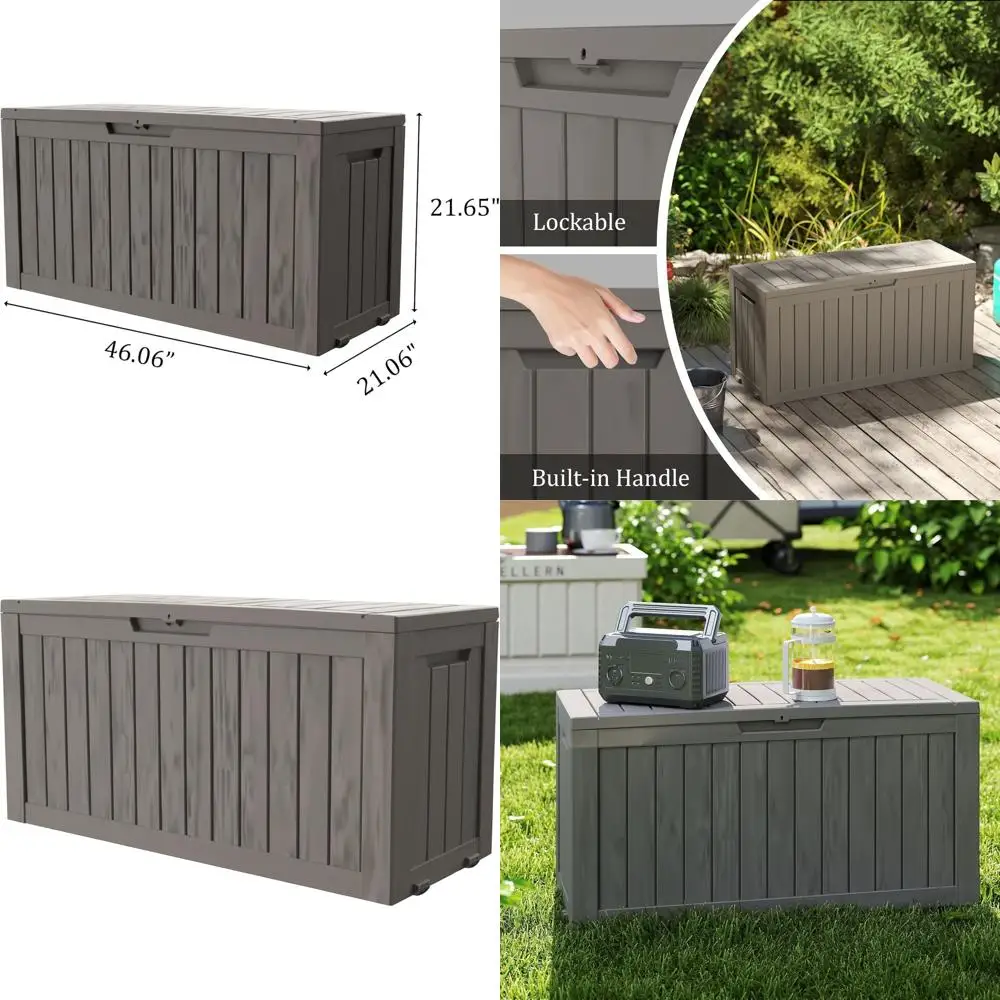 Lockable 72 Gallon Double-Wall Deck Box - Waterproof Outdoor Storage, 515lbs Capacity, Seating or Patio Furniture, Grey
Lockable 72 Gallon Double-Wall Deck Box - Waterproof Outdoor Storage, 515lbs Capacity, Seating or Patio Furniture, Grey