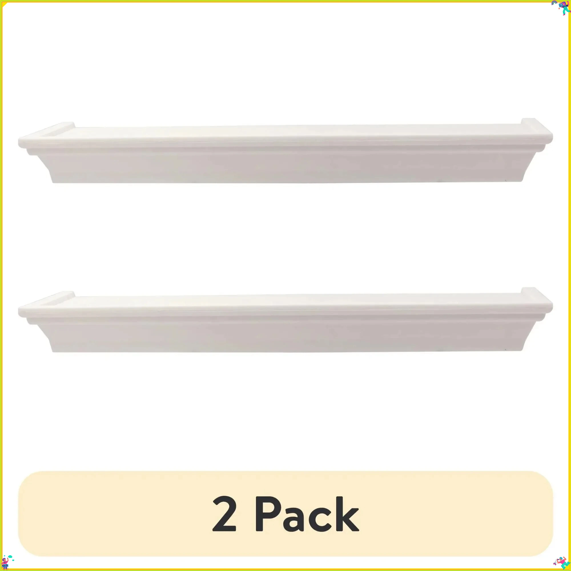 Белая 18-дюймовая пластиковая настенная полка, комплект из 2 предметов, компактные полки для ванной комнаты, кухни и офиса 
Белая 18-дюймовая пластиковая настенная полка, комплект из 2 предметов, компактные полки для ванной комнаты, кухни и офиса