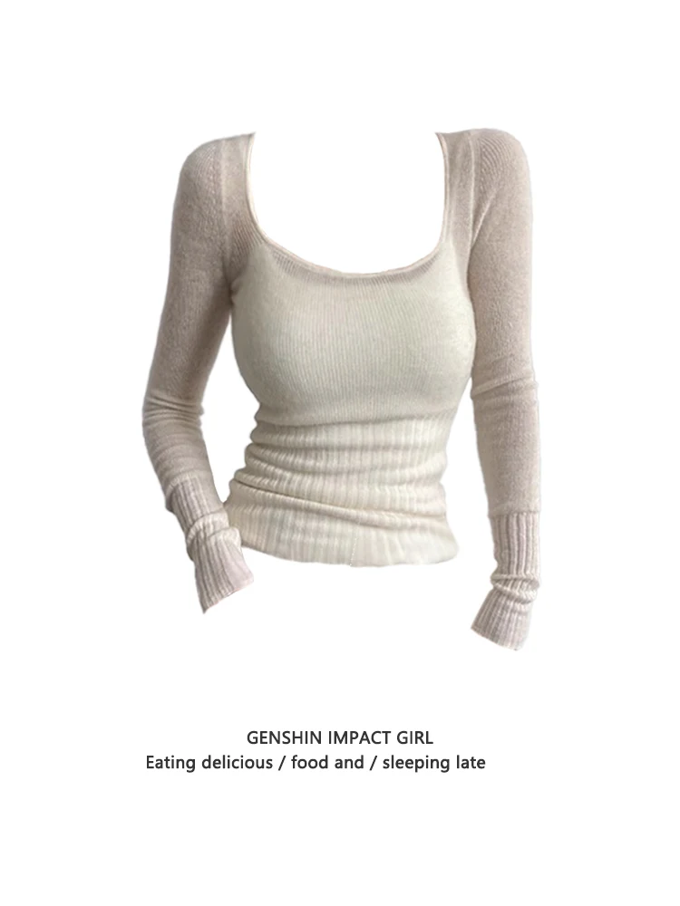 Retro American Low Square Collar Long Sleeve Knitted Sweater Women Slimming Fashionable Autumn Winter Charming Base Shirt Top
Retro American Low Square Collar Long Sleeve Knitted Sweater Women Slimming Fashionable Autumn Winter Charming Base Shirt Top
