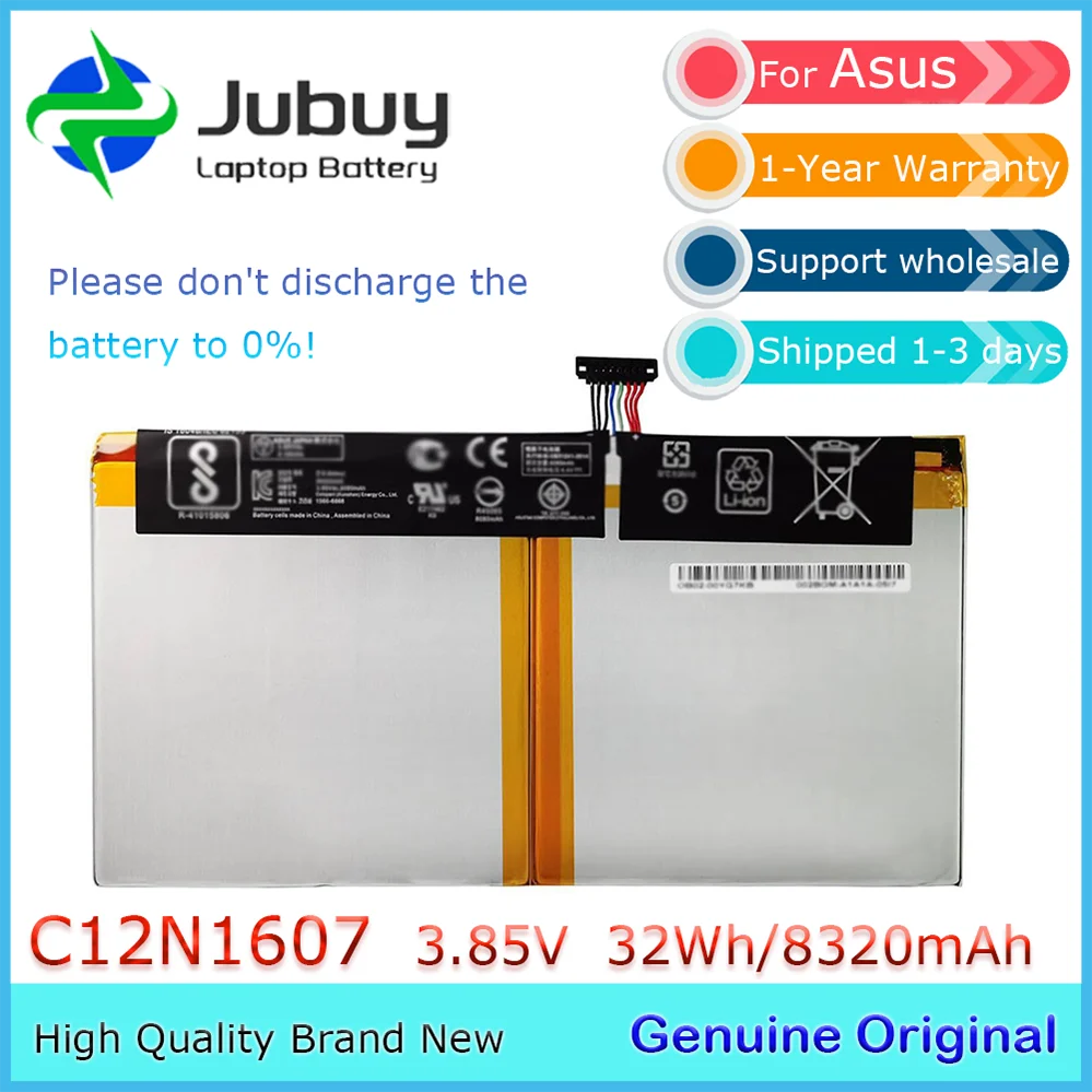 Оригинальный аккумулятор для ноутбука 3,85 В 32 Втч C12N1607 для ASUS Transformer Mini T102H T102HA
Оригинальный аккумулятор для ноутбука 3,85 В 32 Втч C12N1607 для ASUS Transformer Mini T102H T102HA