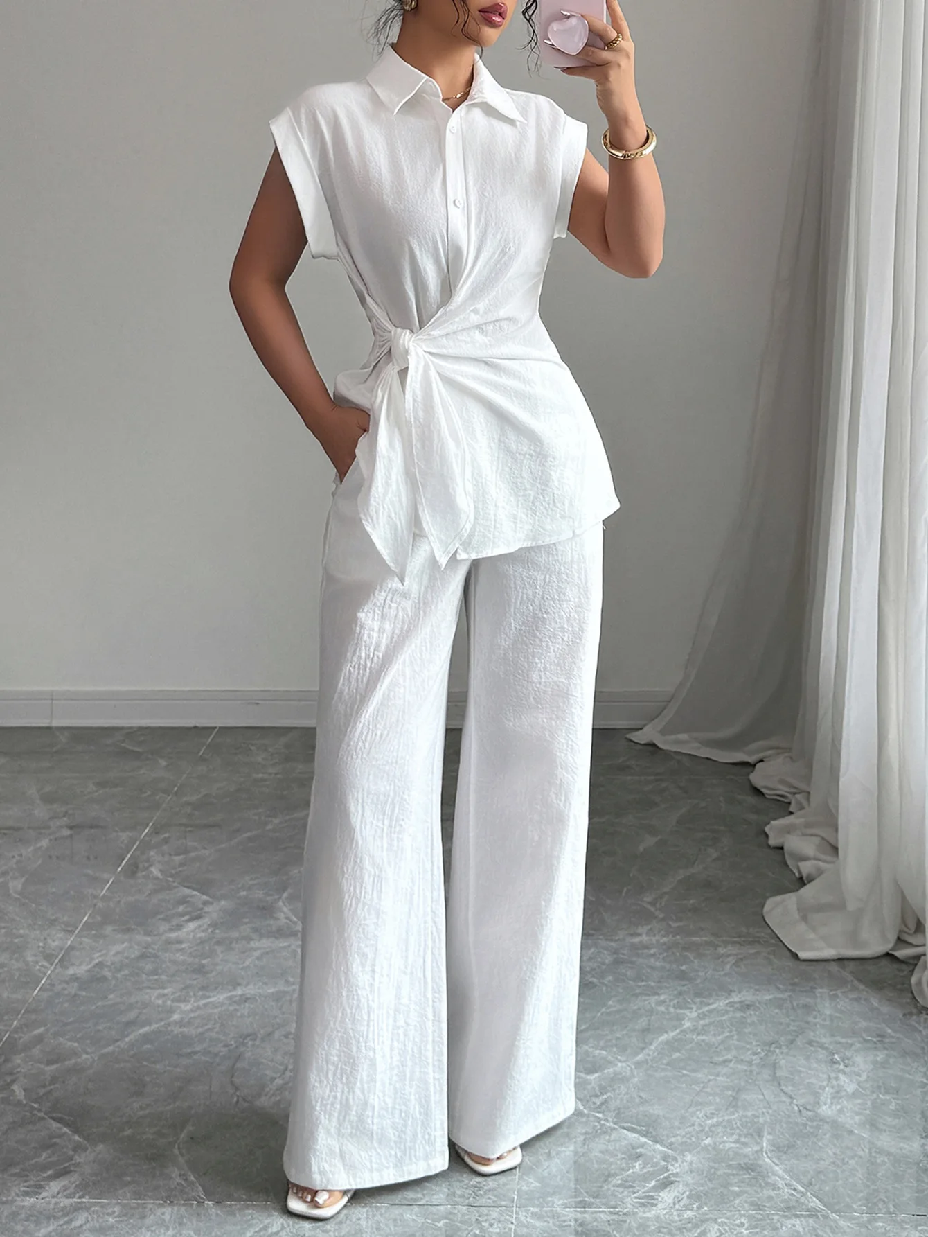 2 Piece Sets Womens 2026 Autumn Winter Elegant Temperament Style Shirt Short Sleeved Straight Leg Pants Set Women's Clothing
2 Piece Sets Womens 2026 Autumn Winter Elegant Temperament Style Shirt Short Sleeved Straight Leg Pants Set Women's Clothing