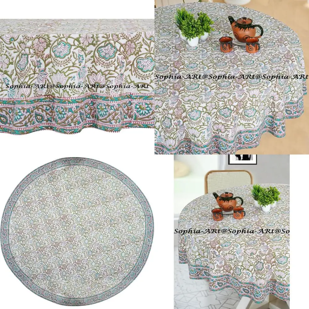 Скатерть круглая хлопковая на 4 персоны, 60 дюймов, с ручной набивкой, моющаяся, для патио, кемпинга, праздничных вечеринок, использования в помещении и на кухне
Скатерть круглая хлопковая на 4 персоны, 60 дюймов, с ручной набивкой, моющаяся, для патио, кемпинга, праздничных вечеринок, использования в помещении и на кухне