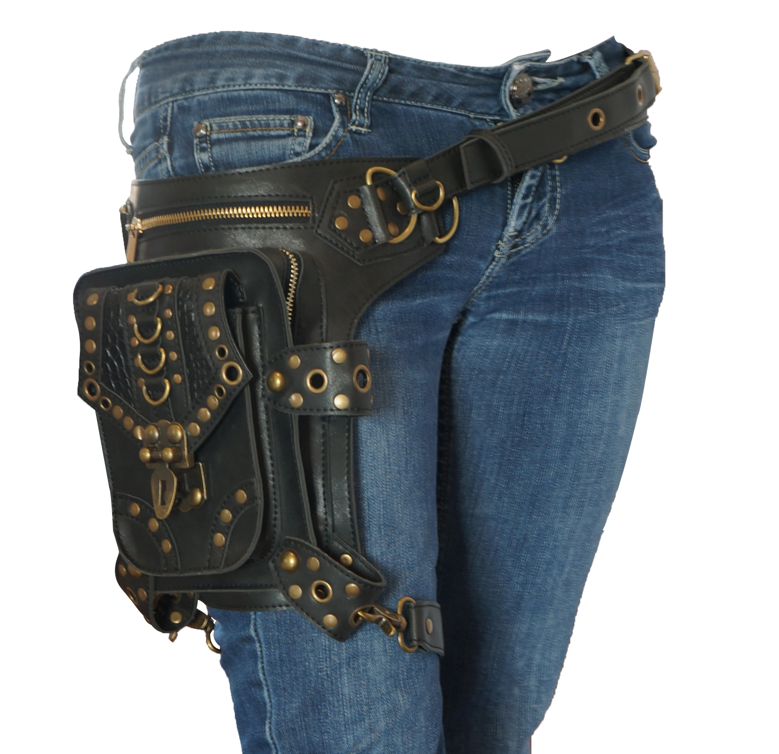 Steampunk Steam Punk Black Waist Pack Fanny Leg Bag Vintage Leather Shoulder Jungle Tribela Bag
Steampunk Steam Punk Black Waist Pack Fanny Leg Bag Vintage Leather Shoulder Jungle Tribela Bag
