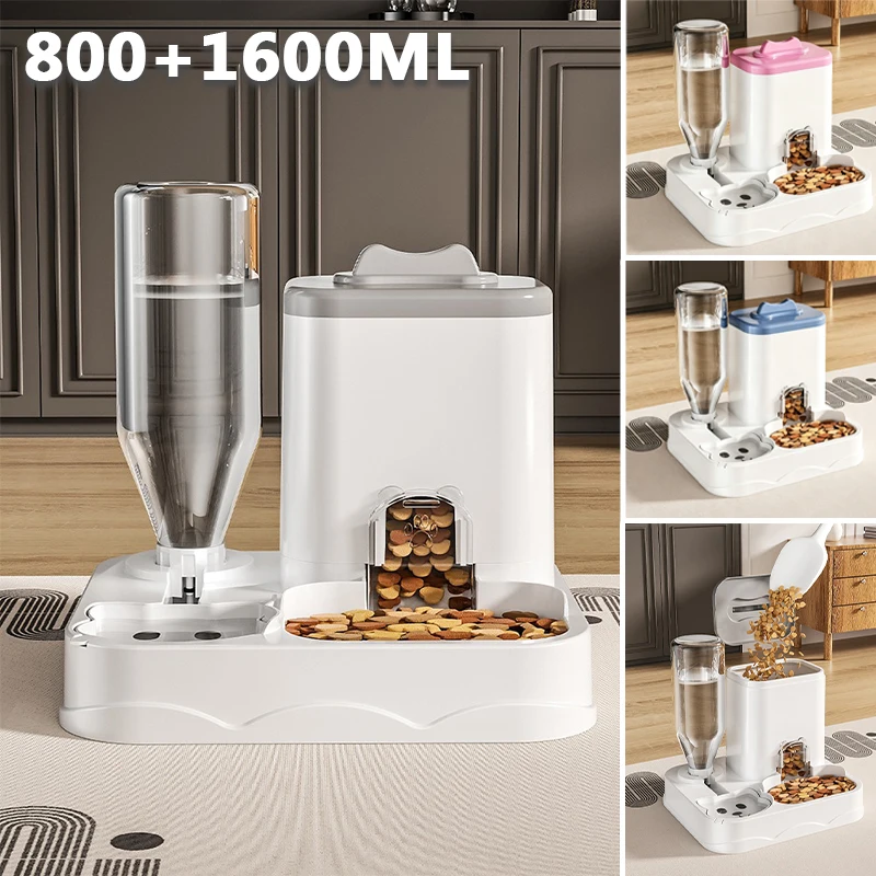 800+1600M Pet Large-capacity Feeder Integrated Automatic Water Dispenser Cat Food Dog Feeding Bowl Pet Supplies Ideal for Travel
800+1600M Pet Large-capacity Feeder Integrated Automatic Water Dispenser Cat Food Dog Feeding Bowl Pet Supplies Ideal for Travel